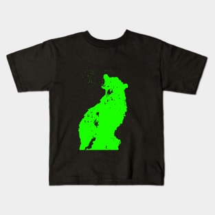 Green Inked bear Kids T-Shirt